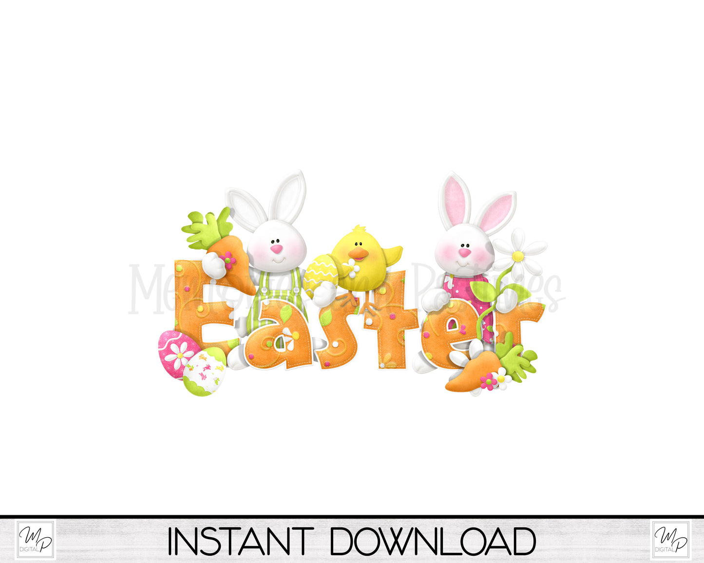 Easter Bunny Lumbar Pillow Cover PNG Sublimation Design, Digital Download