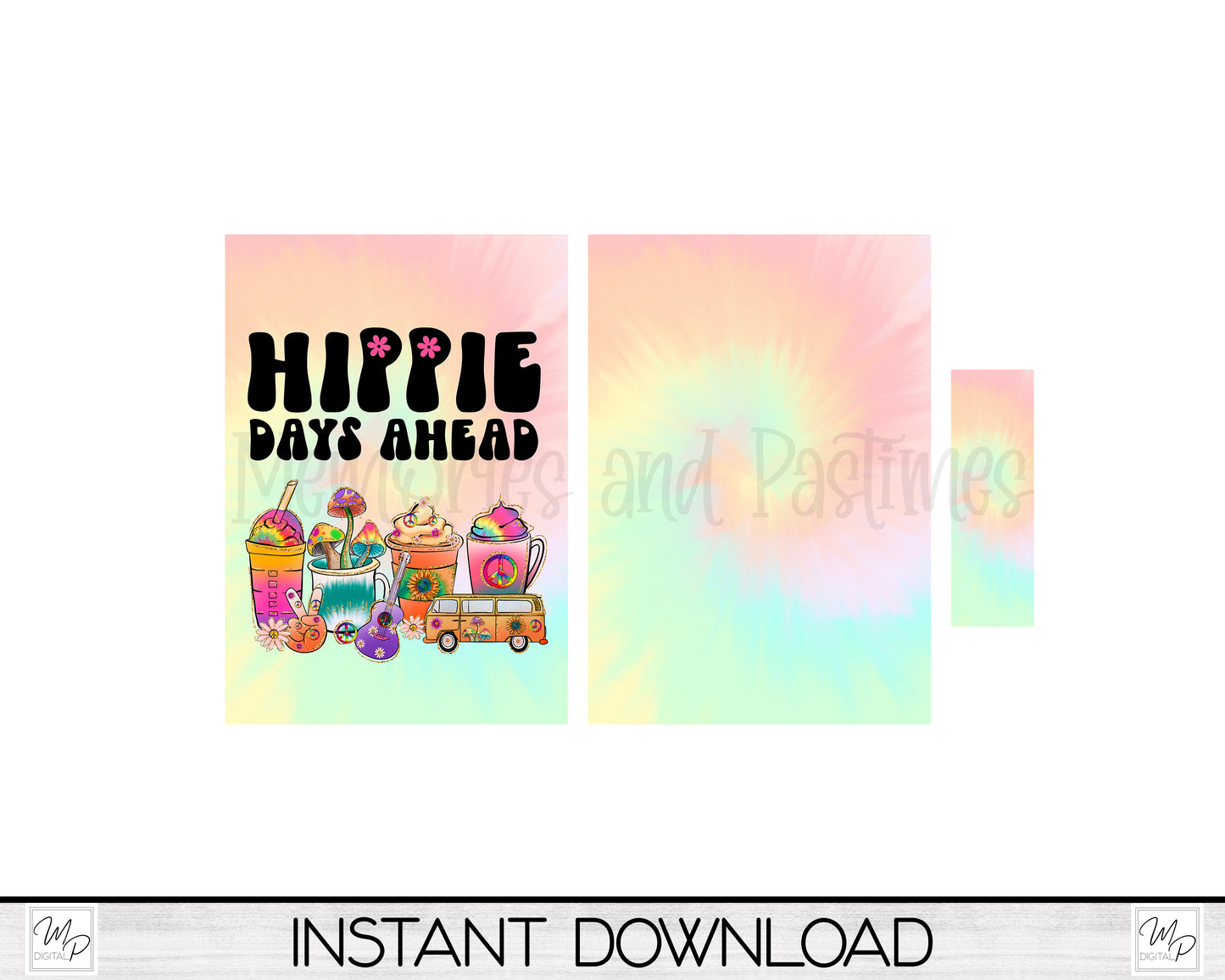 Hippie Days Ahead Journal and Pen Set PNG Sublimation Design, Digital Download