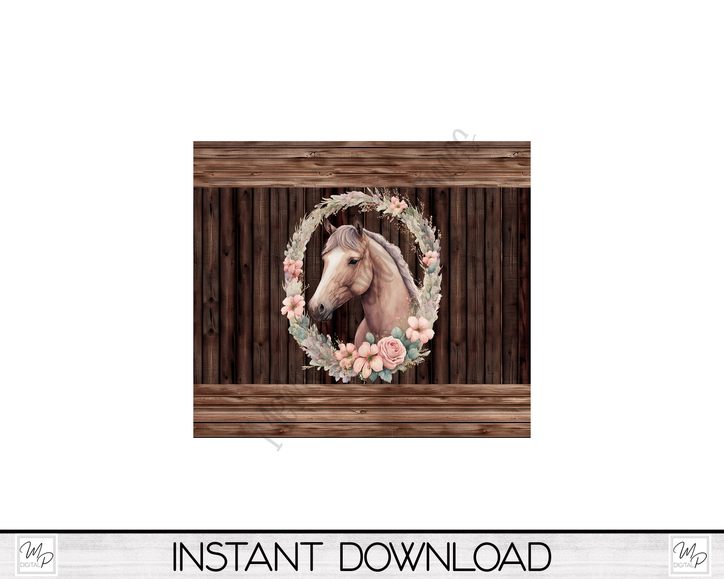 Horse 20oz Skinny Tumbler PNG Sublimation Design, Tumbler Digital Download