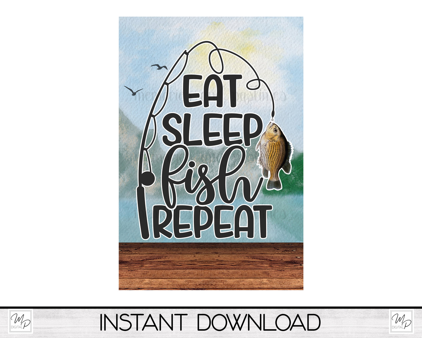 Fishing Garden Flag PNG for Sublimation Design, Digital Download, Lake