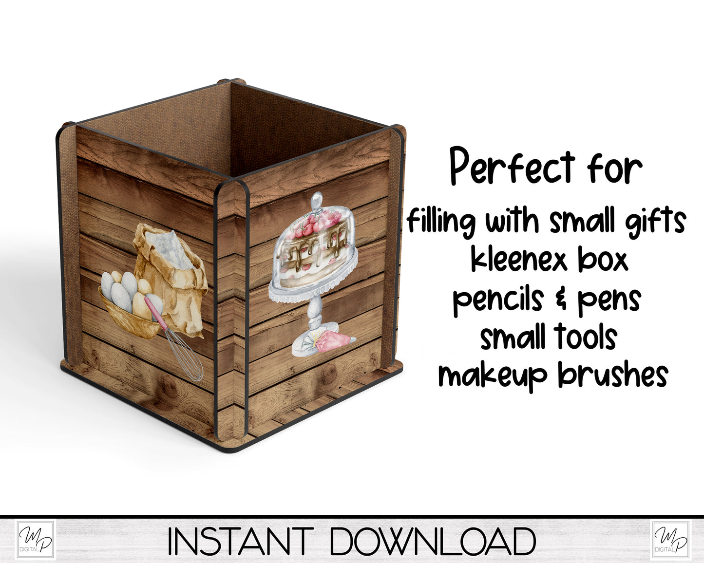 Baker's Box PNG Sublimation Design, Chef / Cook MDF Box Design Digital Download