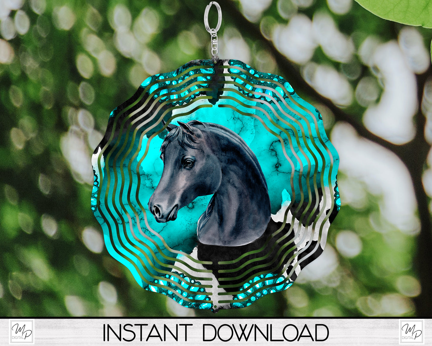 Horse Wind Spinner PNG Design for Sublimation, Garden Spinner Design, Digital Download
