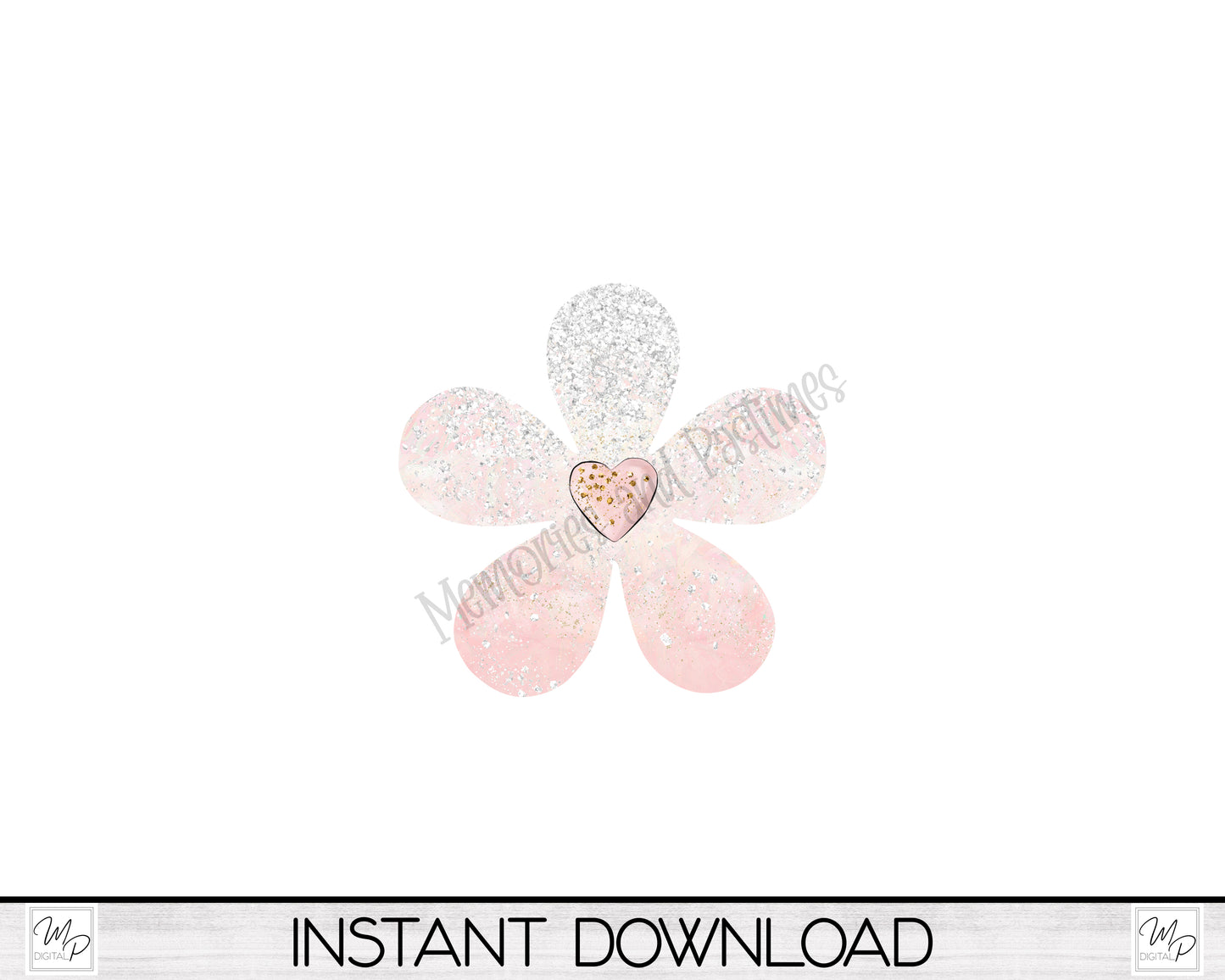 Valentine Heart Flower Earring PNG Design for Sublimation, Digital Download