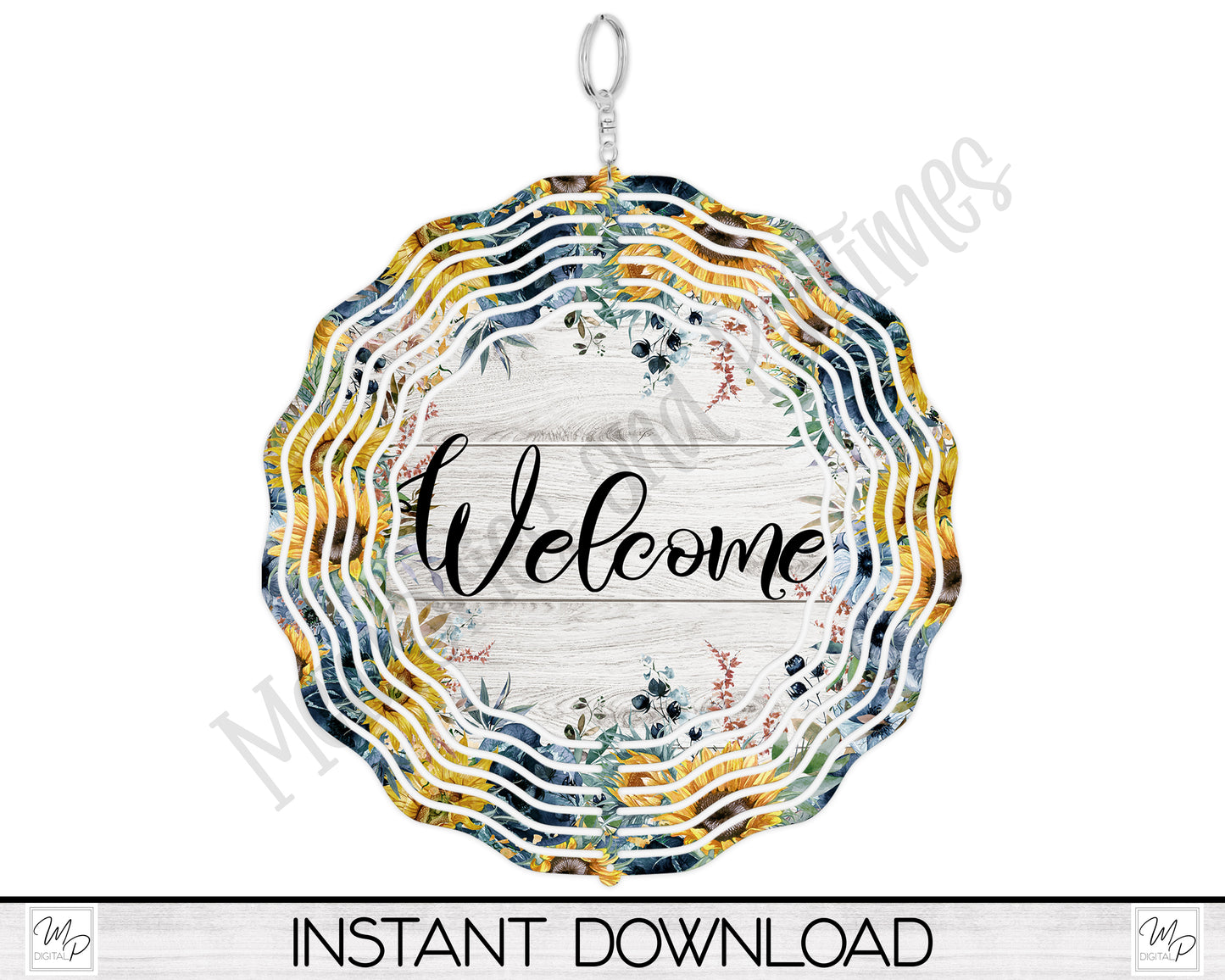 Sunflower Wind Spinner PNG Design for Sublimation, Garden Spinner Design, Digital Download