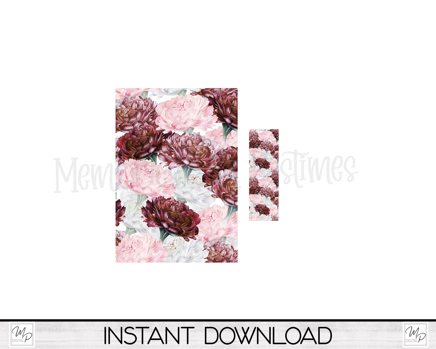 Floral Journal and Pen Set PNG Sublimation Design, Digital Download