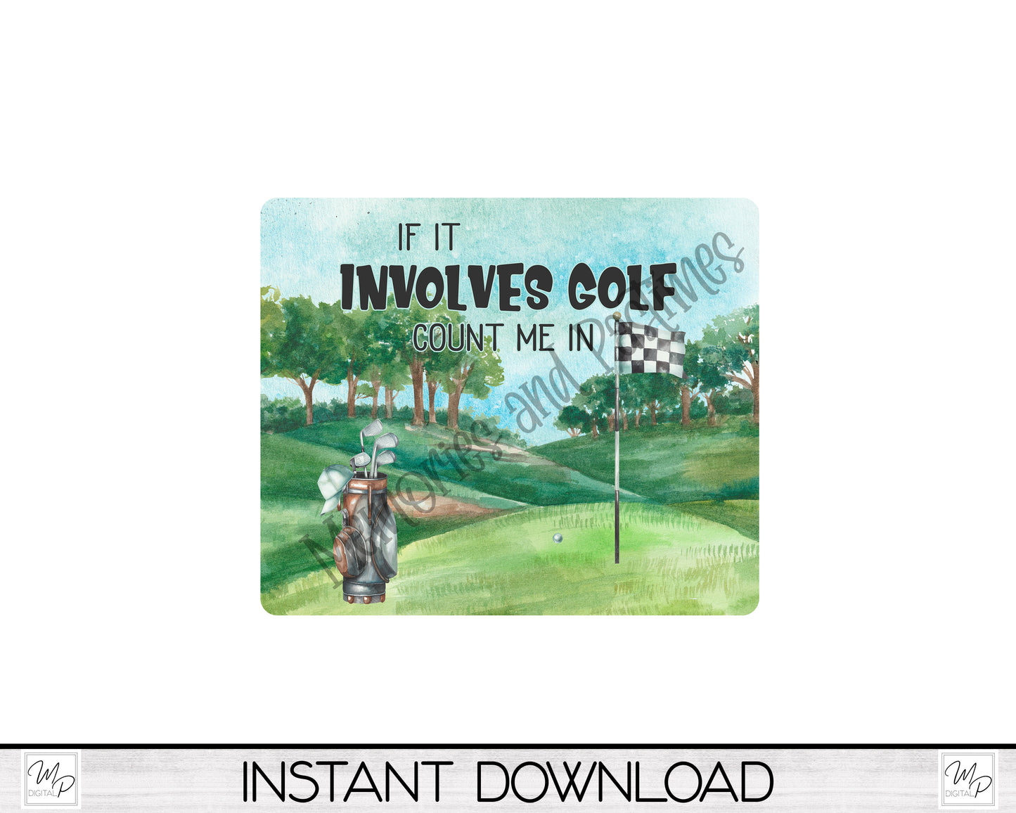 Funny Golf Mouse Pad PNG for Sublimation Digital Download, Mousepad Design for Sublimation