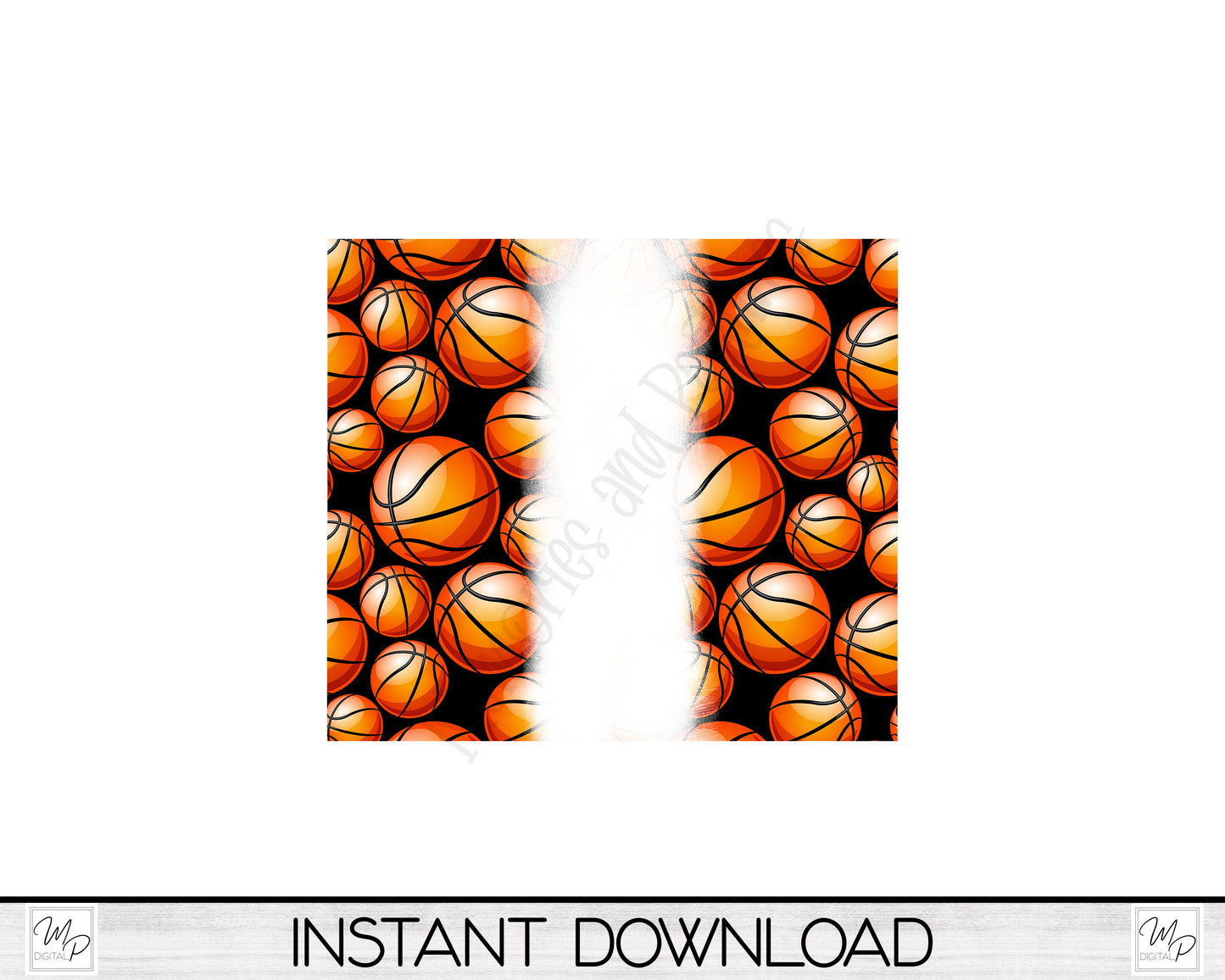 Basketball 20oz Skinny Tumbler PNG Sublimation Design, Sports Tumbler Digital Download