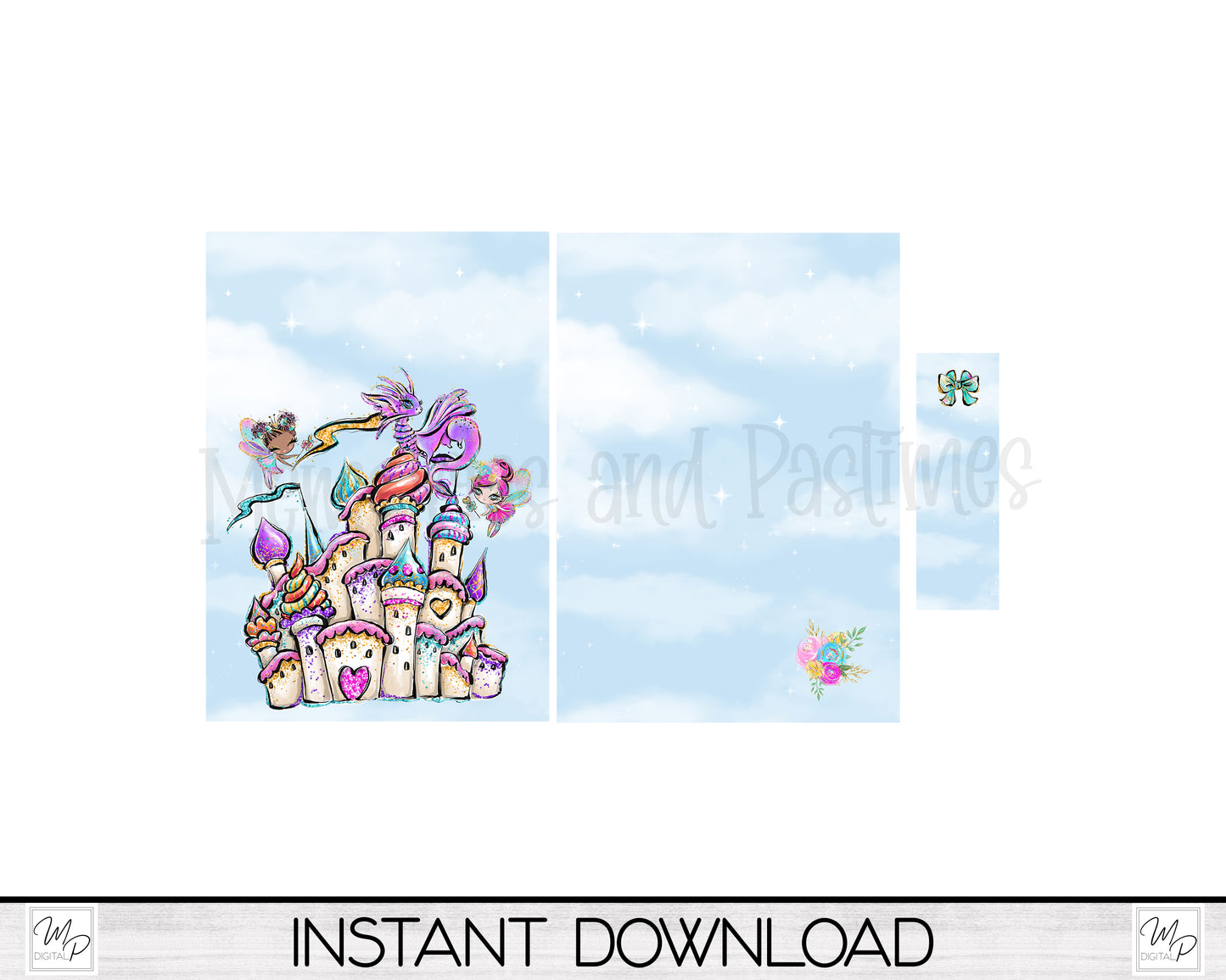 Fairy Castle Journal and Pen Set PNG Sublimation Design, Digital Download