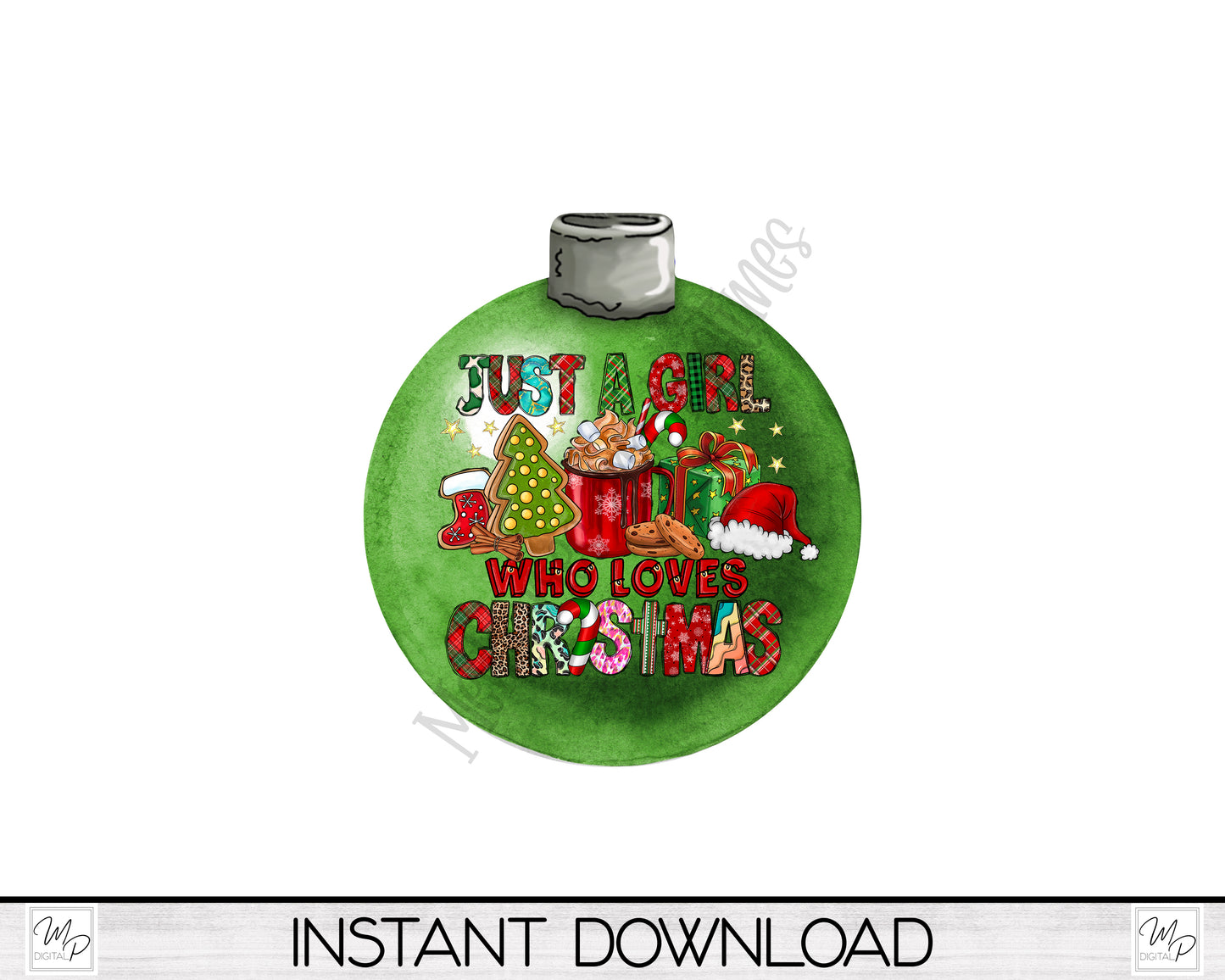 Loves Christmas Bobber Ornament / Door Hanger PNG for Sublimation, Bobber Tree Ornament Design, Digital Download