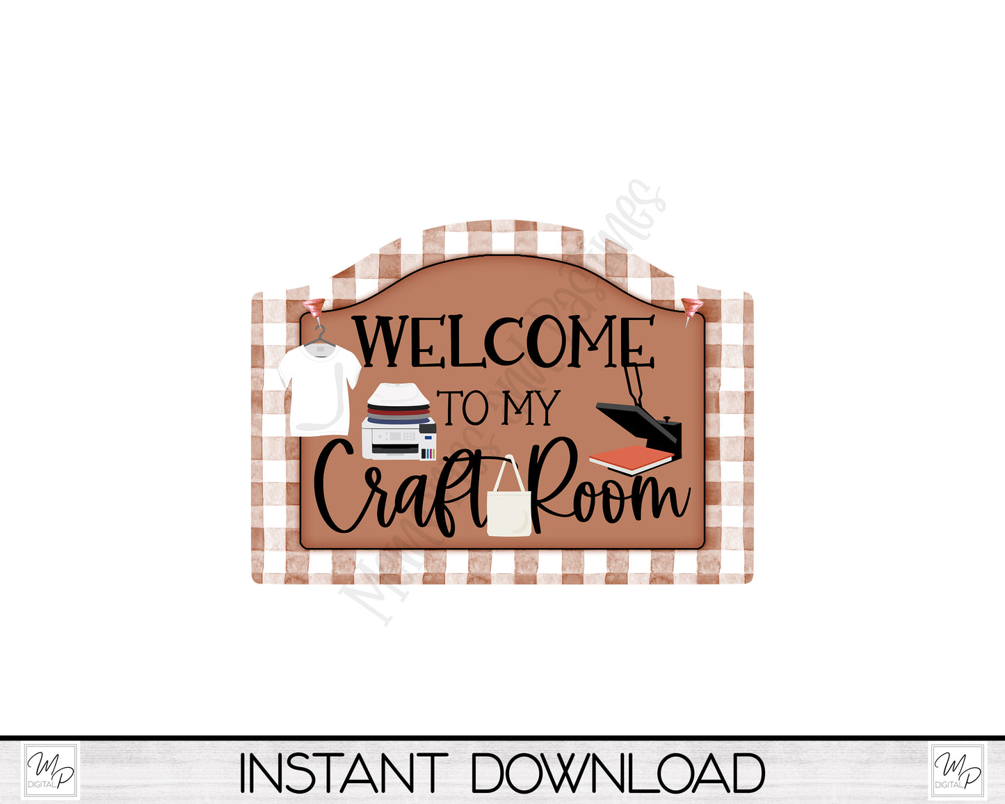 Craft Room PNG Design for Sublimation of Signs, Digital Download