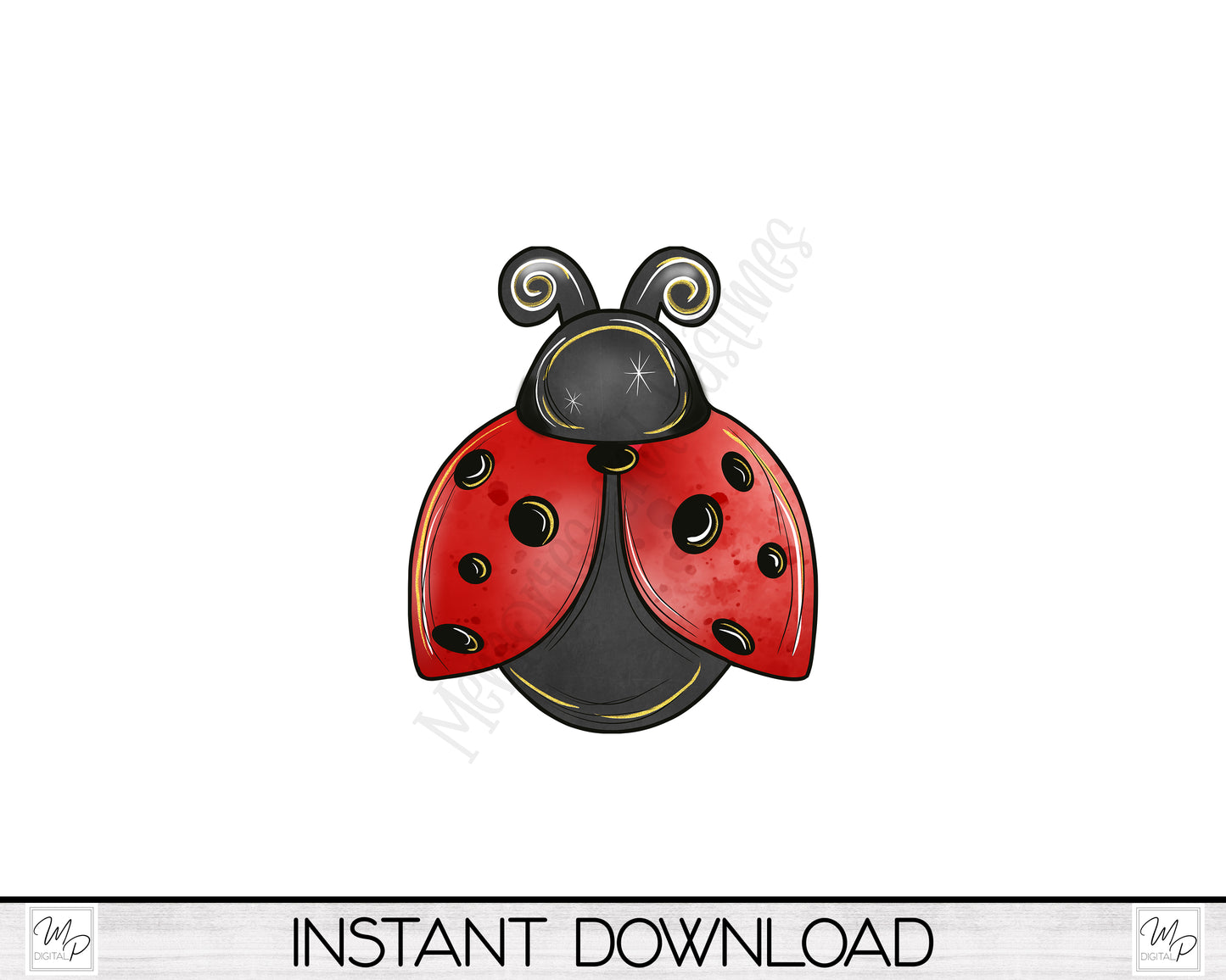 Ladybug PNG Design for Sublimation of Signs, Earrings, and Keychains, Digital Download