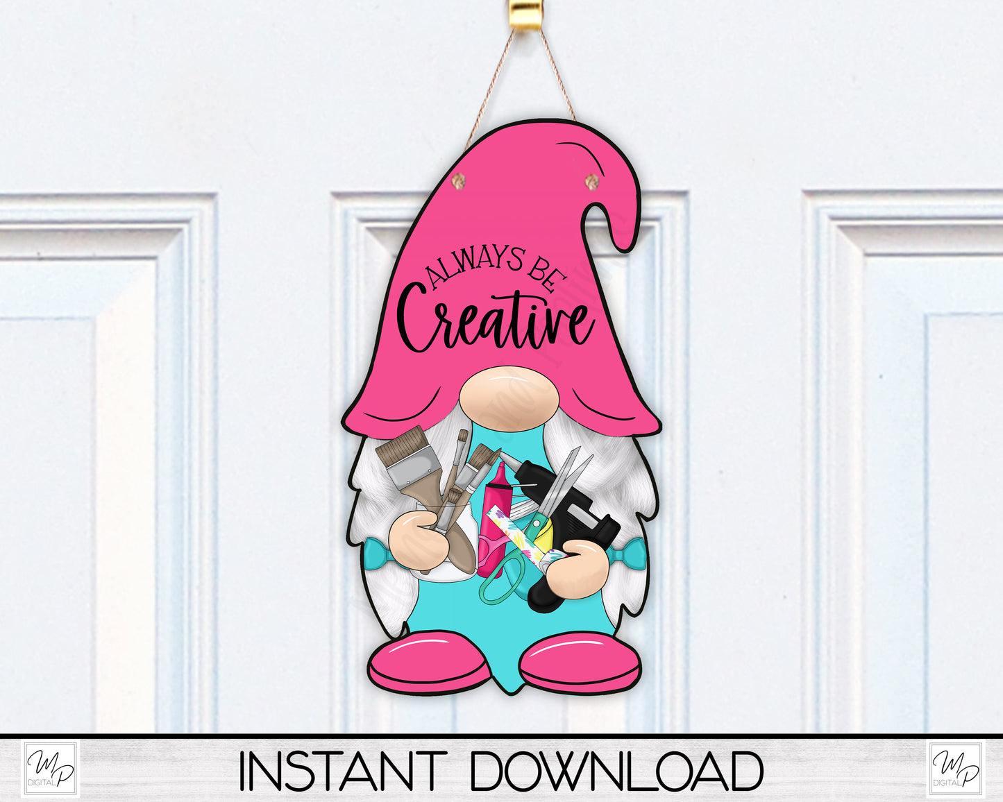 Crafting Gnome PNG Sublimation Digital Design Download