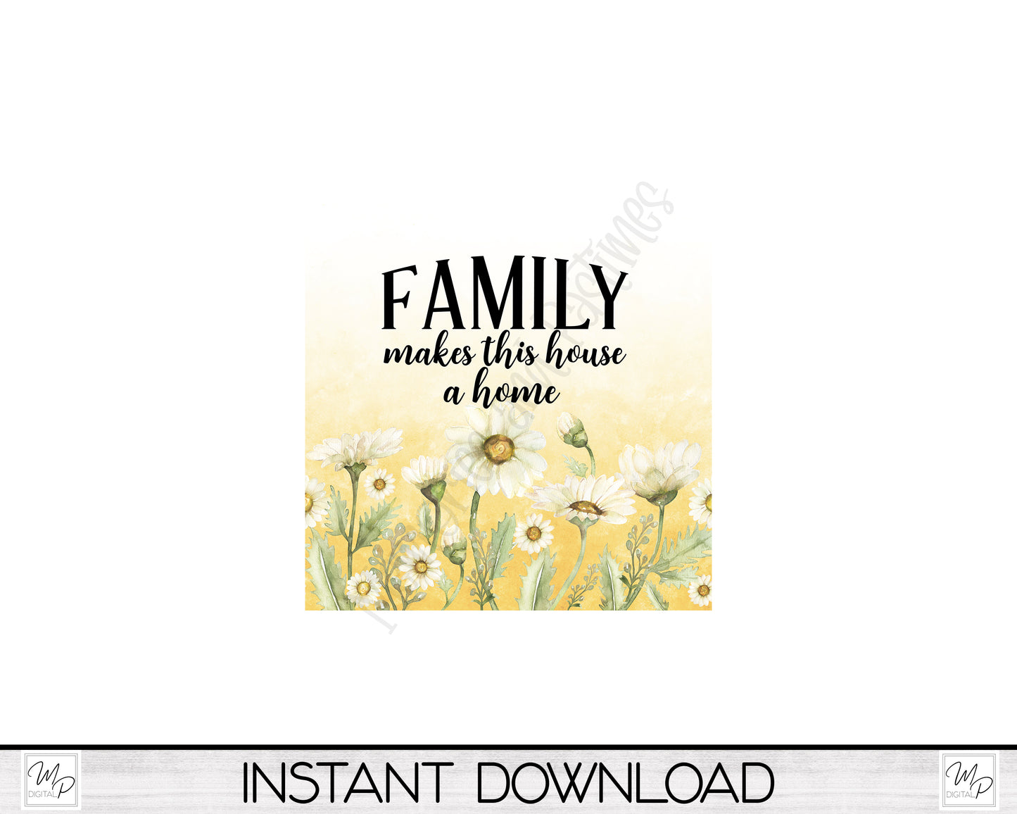 Daisy Pillow Cover PNG Sublimation Design, Digital Download, Square Pillow Case PNG Design