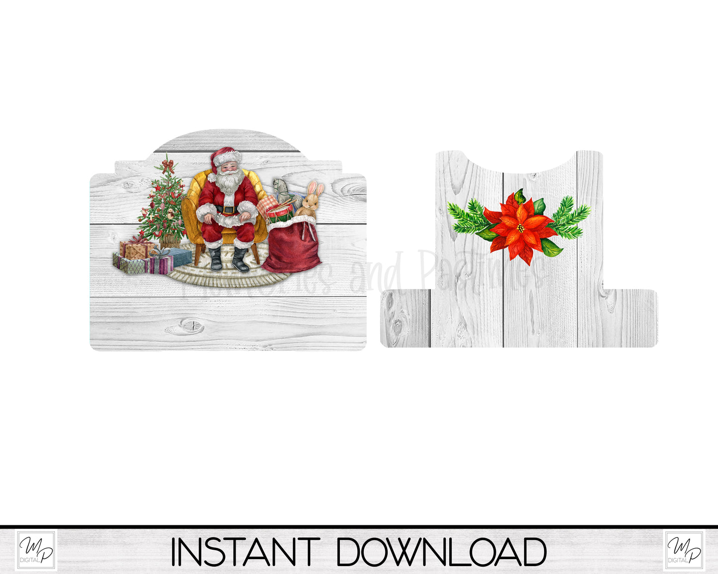 Christmas Santa Cookbook / Tablet Stand PNG for Sublimation Design, Digital Download