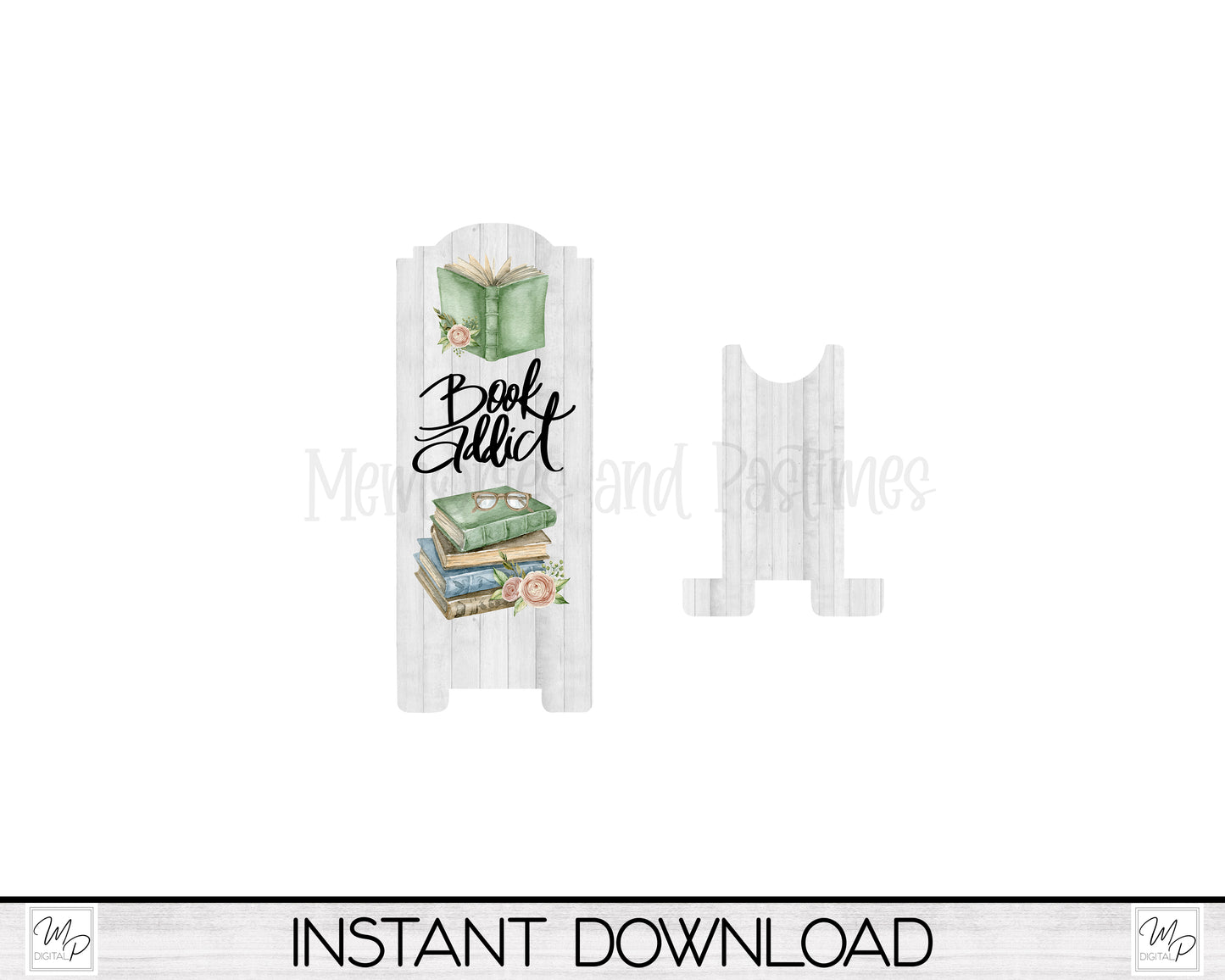 Book Addict Cell Phone Stand PNG for Sublimation Design, Digital Download
