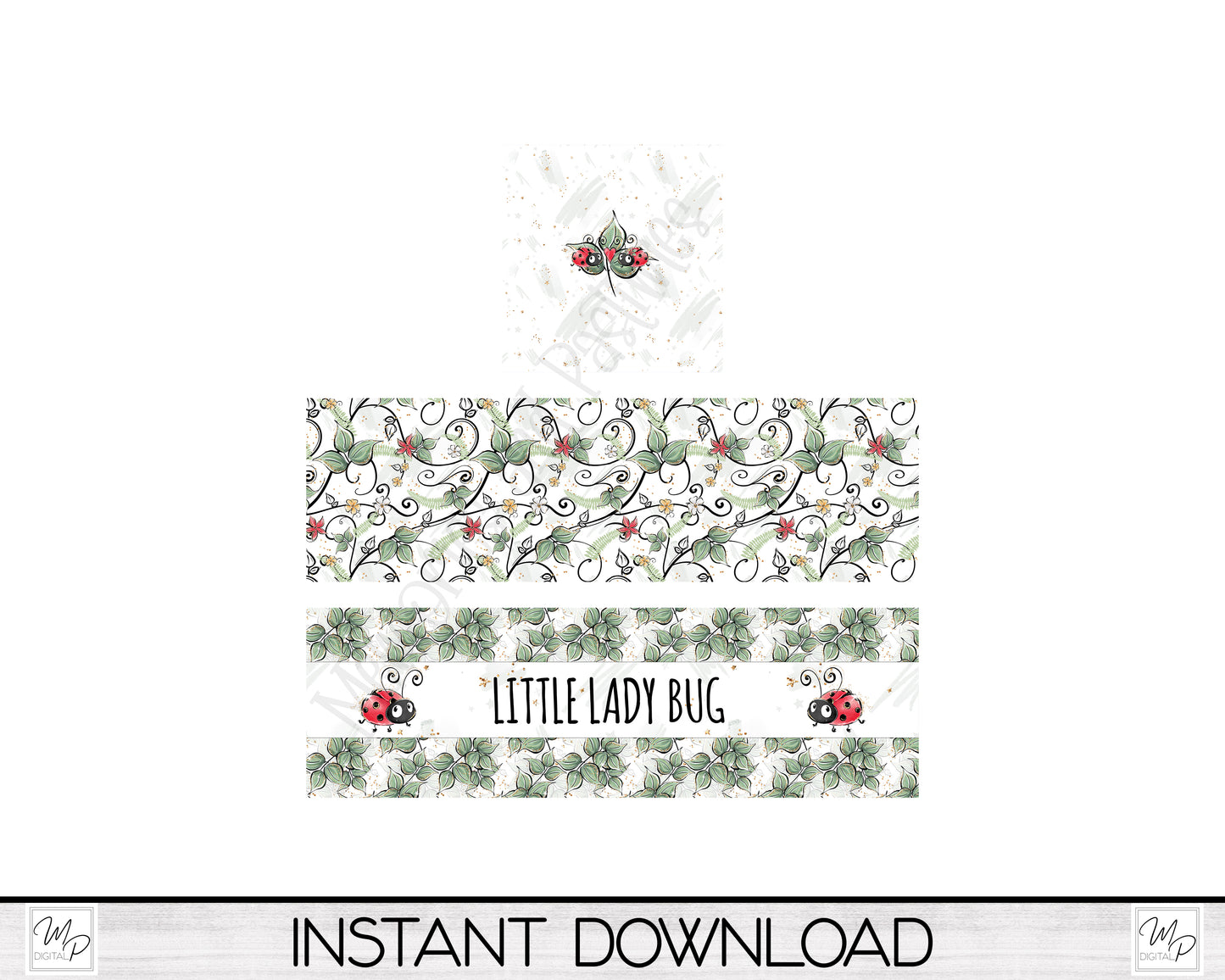 Little Ladybug Box PNG Sublimation Design, Centerpiece MDF Box Design Digital Download