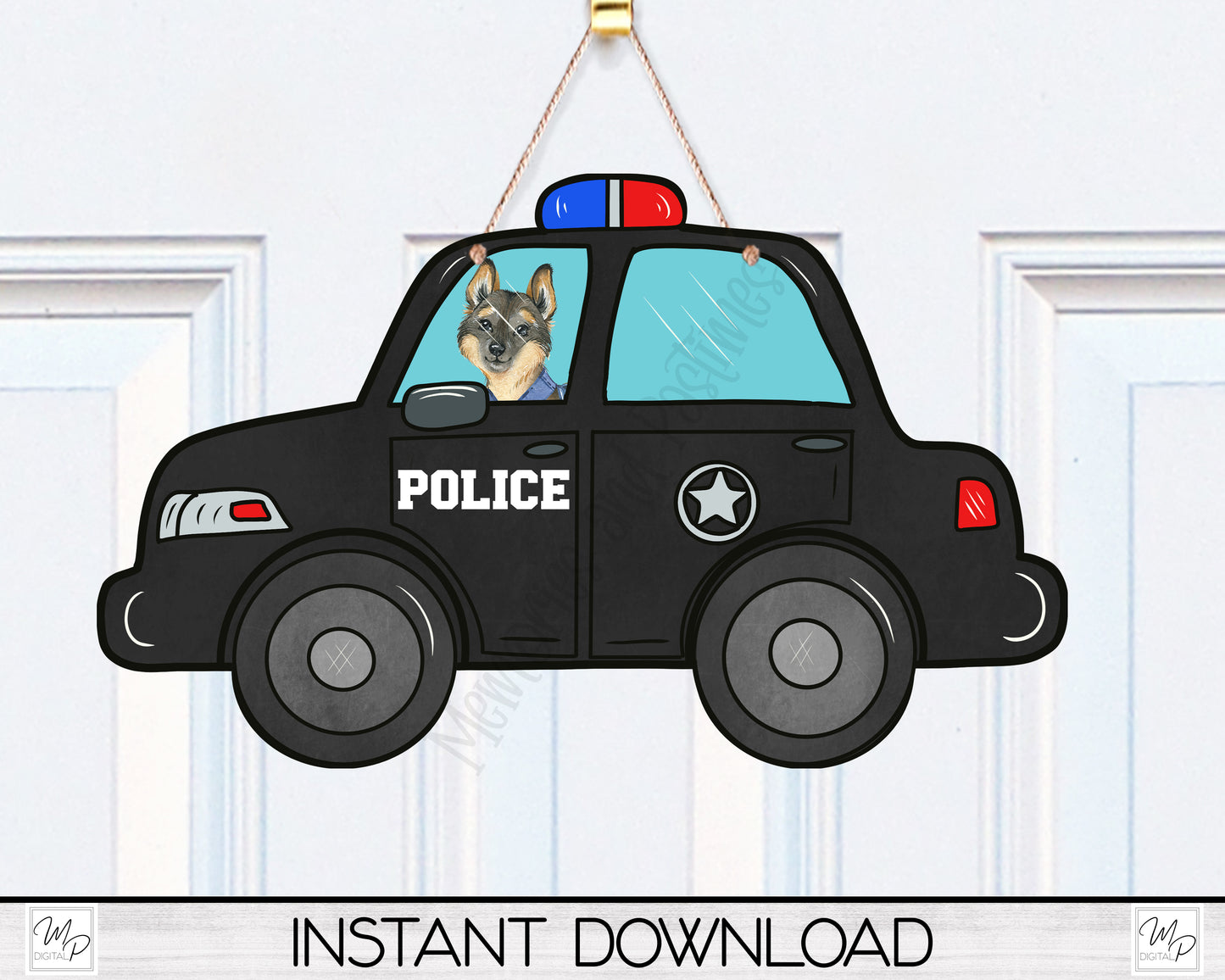 Police Car PNG Sublimation for MDF Blanks, Police Sign, Earrings, With and Without K9, Digital Design Download