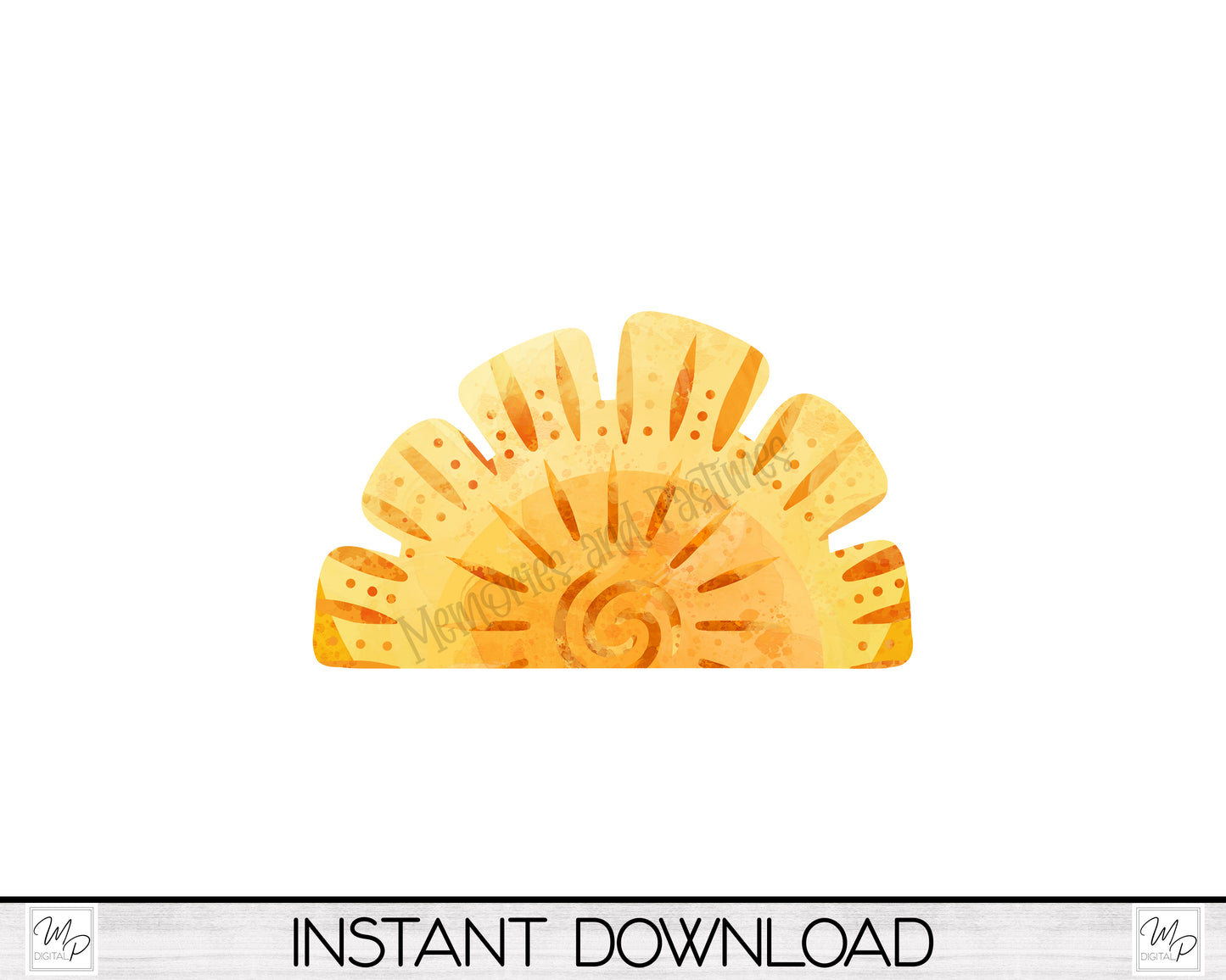 Half Sun PNG Design for Sublimation, Digital Download