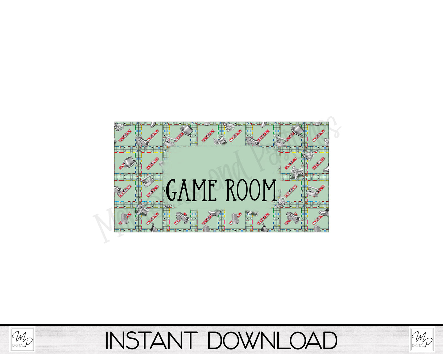 Game Room Rug Design for Sublimation, Digital Download