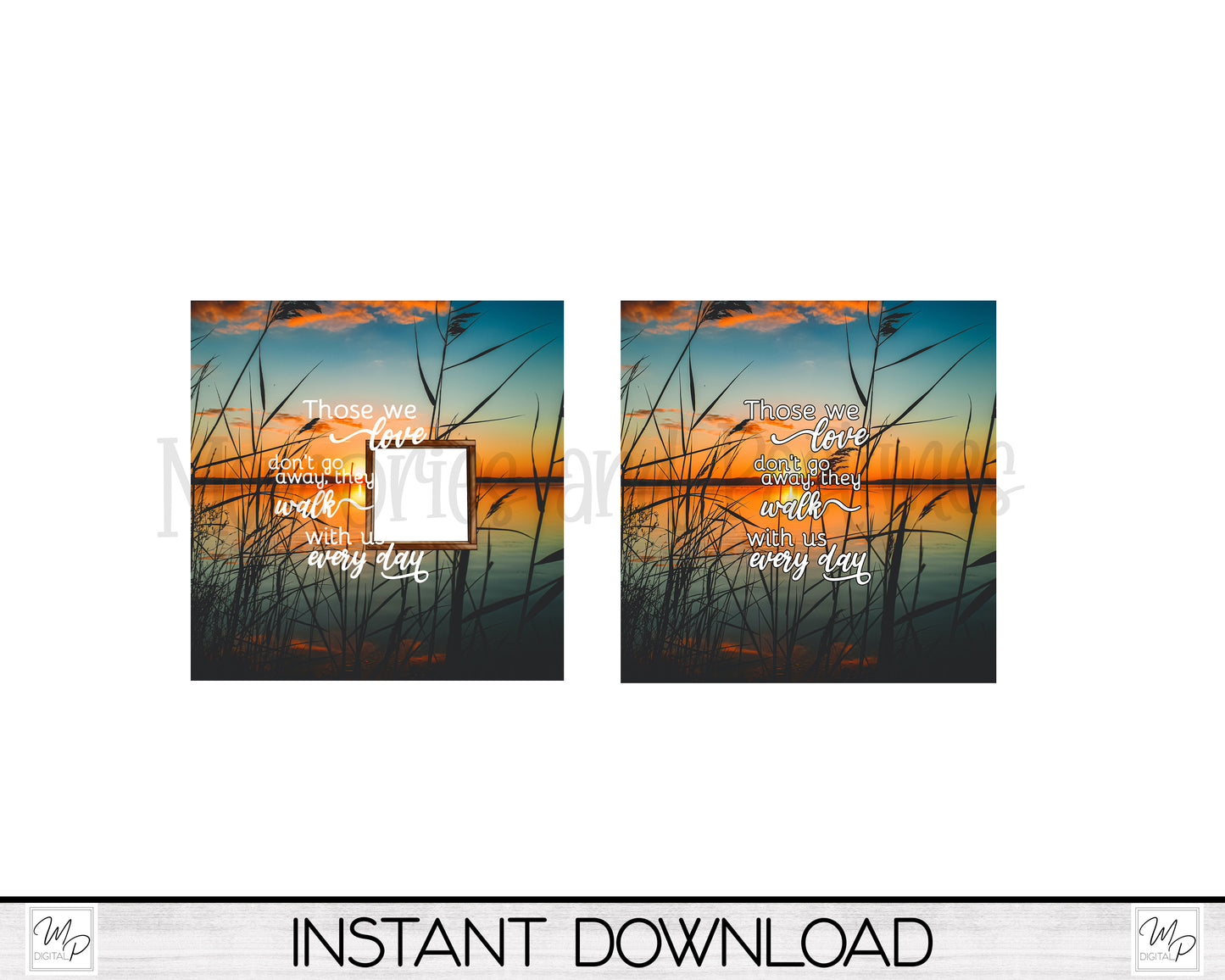 Lake Sunset Memorial Wind Spinner PNG Design for Sublimation, Garden Spinner Design, Digital Download, With & Without Photo Placement