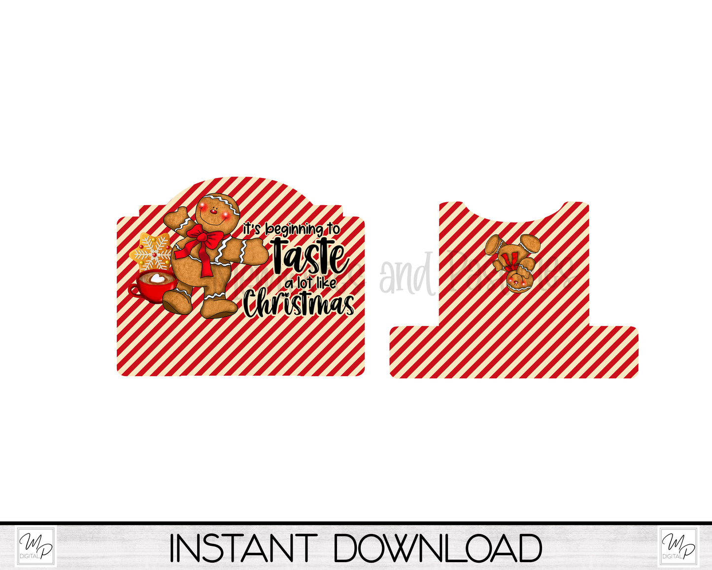 Christmas Gingerbread Cookbook / Tablet Stand PNG for Sublimation Design, Digital Download