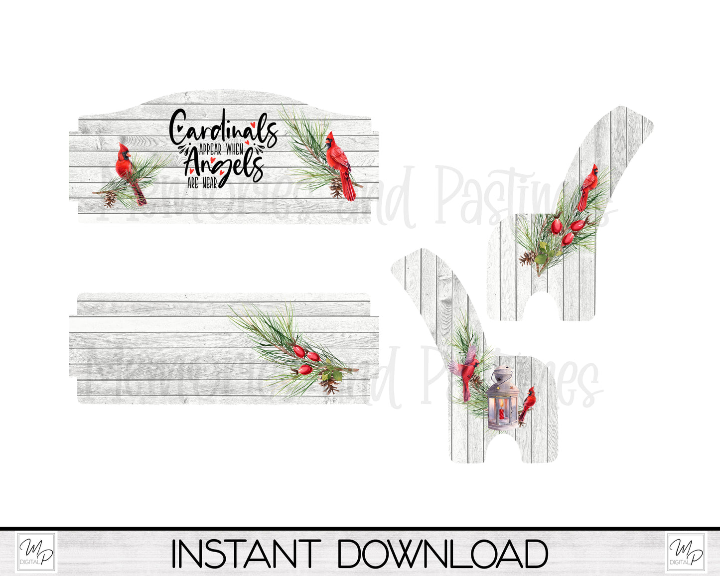 Christmas Cardinal Memorial Bench PNG for Sublimation, Sublimation Design for Tiered Tray Benches, Digital Download, MSS Blank Design