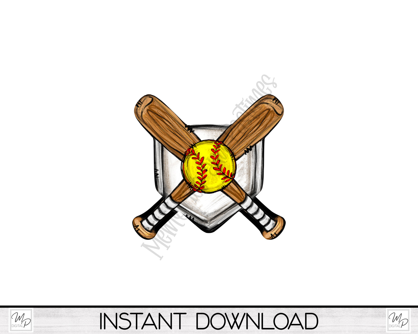 Softball Home Plate PNG Design for Sublimation, Digital Download