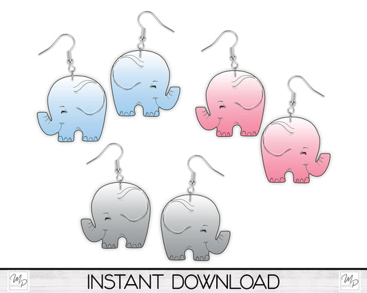 Bundle of Elephant Earring / Tiered Tray / Sign PNG Design for Sublimation, Digital Download