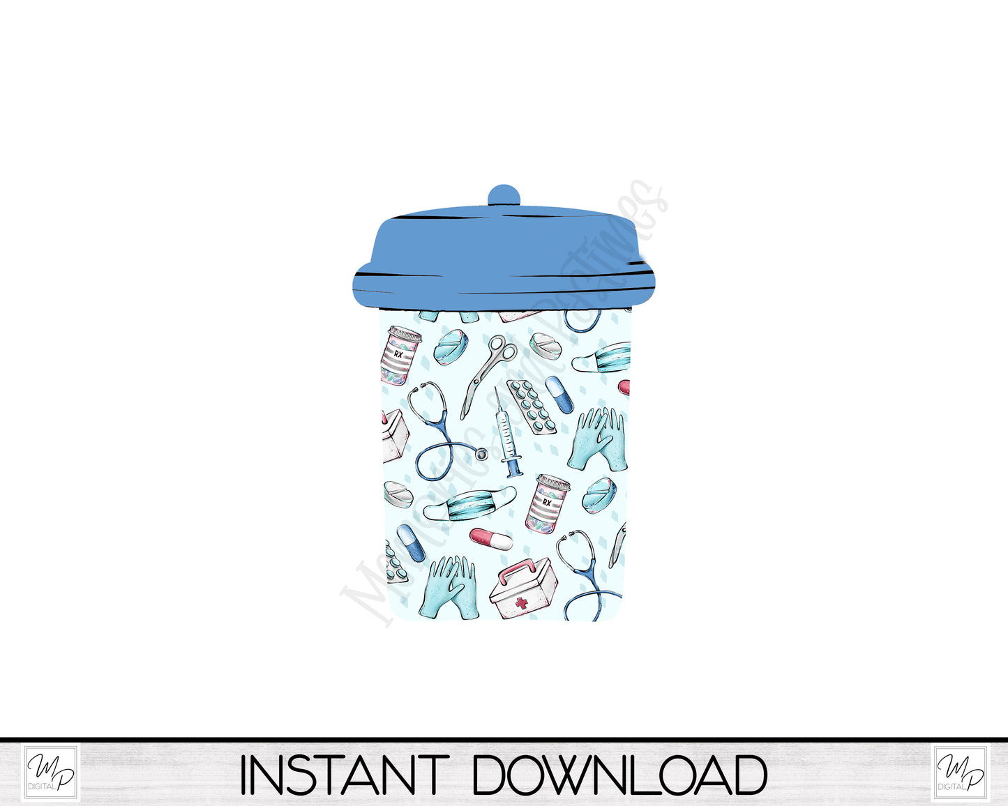 Nurse Coffee Cup Liquor Bottle Holder, Ornament PNG for Sublimation, Digital Download Design