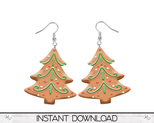 Christmas Gingerbread Tree Earring Design for Sublimation