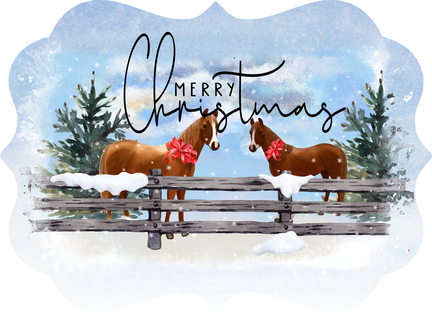 Christmas Horses Ornament PNG for Sublimation, Benelux Farm Sign Design, Digital Download